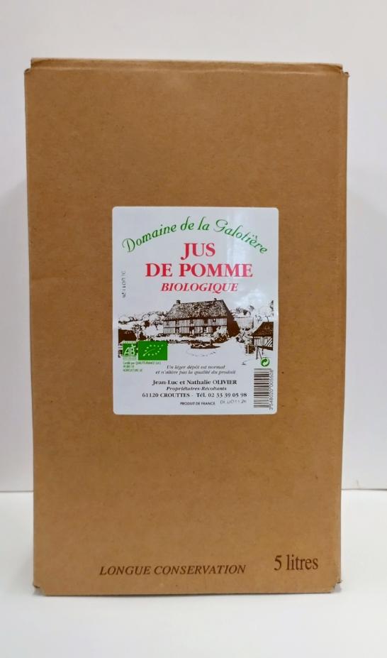 BIB 5 LITRES JUS DE POMME DOMAINE DE LA GALOTIERE AB BIB 5 LITRES JUS DE POMME DOMAINE DE LA GALOTIERE AB